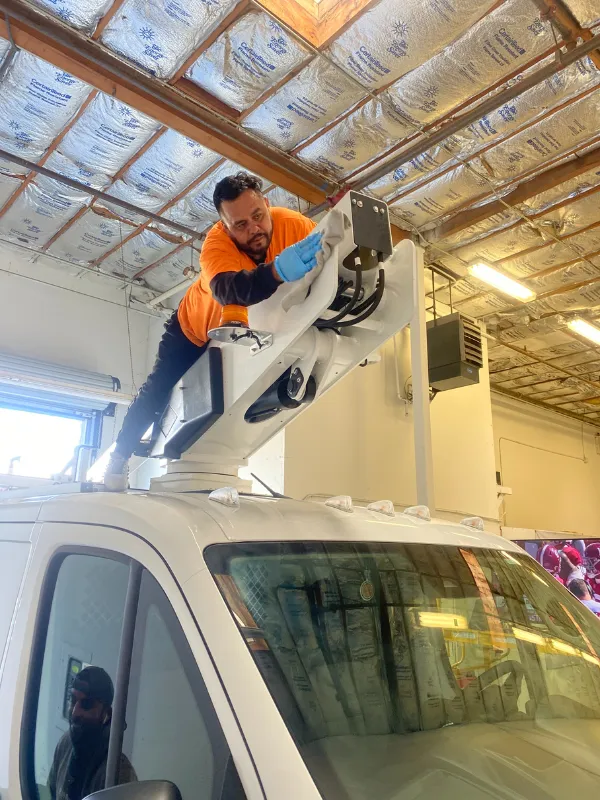 person washing fleet Ceramic Coating for RVs & Airstreams